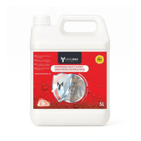Solutie EFECT UMED Piatra, Impermeabilizant NANO beton, pavaj, travertin, NanoMax, 5 Lt.