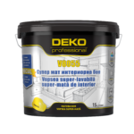 DEKO V8055 Vopsea Super Lavabila alba, super -mata 15 LT