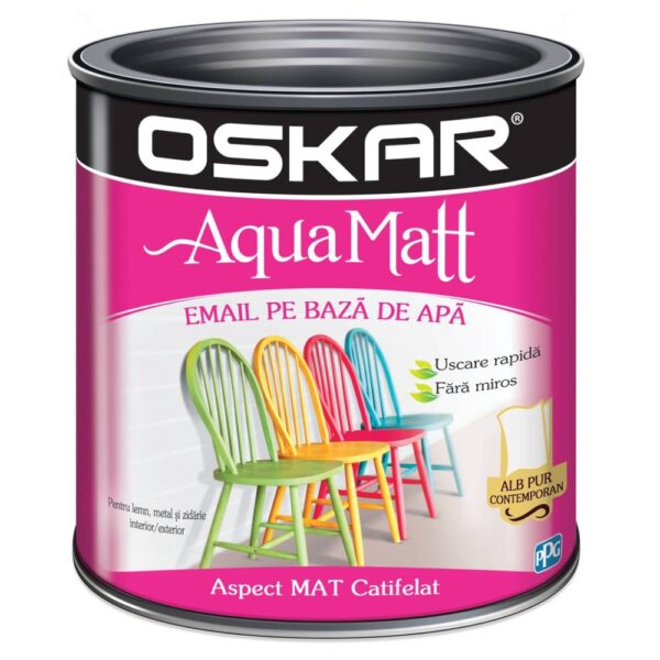 Vopsea mata pentru lemn si metal, Oskar Aqua Matt 2.5 L