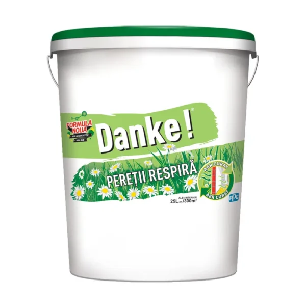 Vopsea lavabila interior, Danke - peretii respira, alba, 25 L