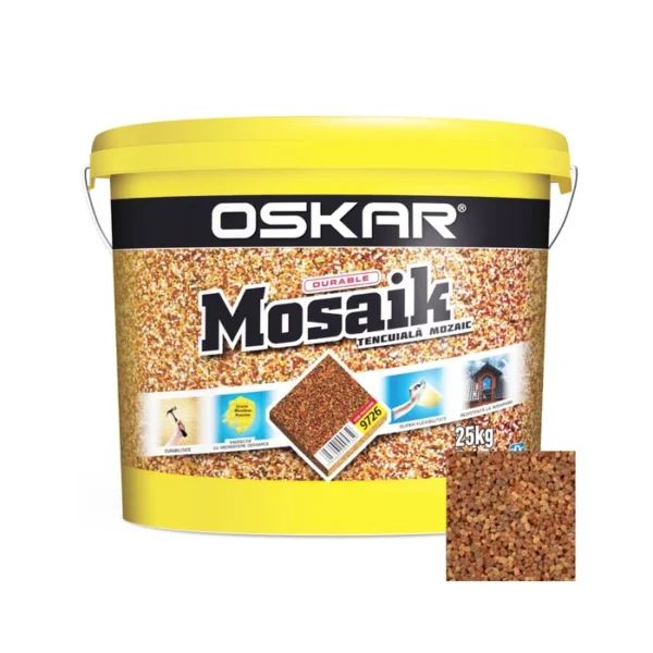 Tencuiala decorativa acrilica, interior / exterior, Oskar Mosaik diferite nuante 25 kg