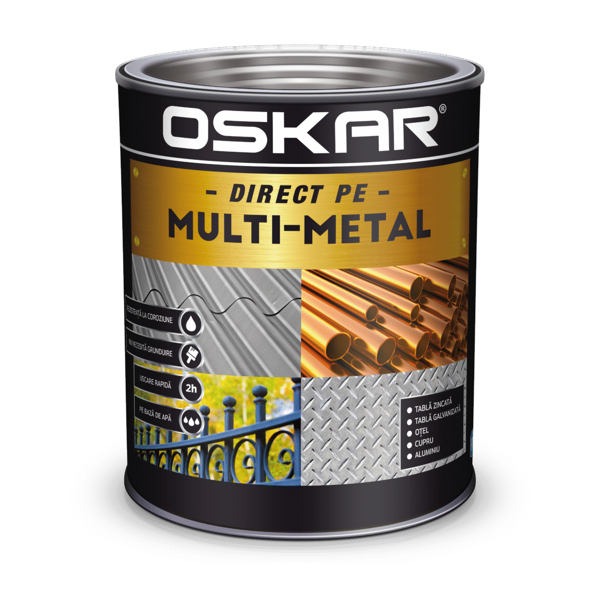 Oskar -direct pe multimetal email 3în1 pe baza de apa pentru multi-metal, cu efect anticoroziv, de grunduire si decorare 2,5 l - imagine 1